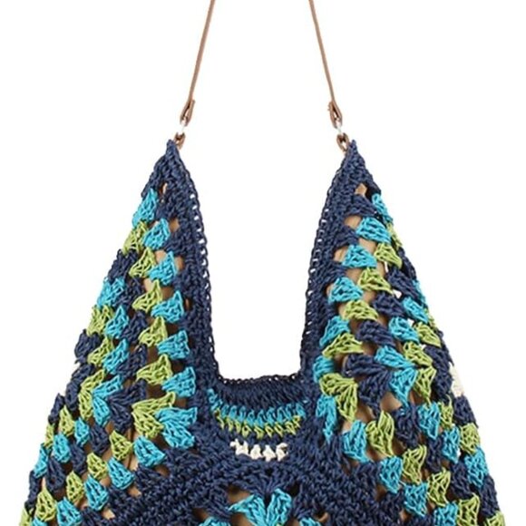Straw Hobo Bag Women's Tote Summer Beach Handbag Boho Shoulder Purse - Picture 1 of 9